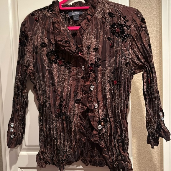 Elegant blouse in browns - Picture 1 of 6